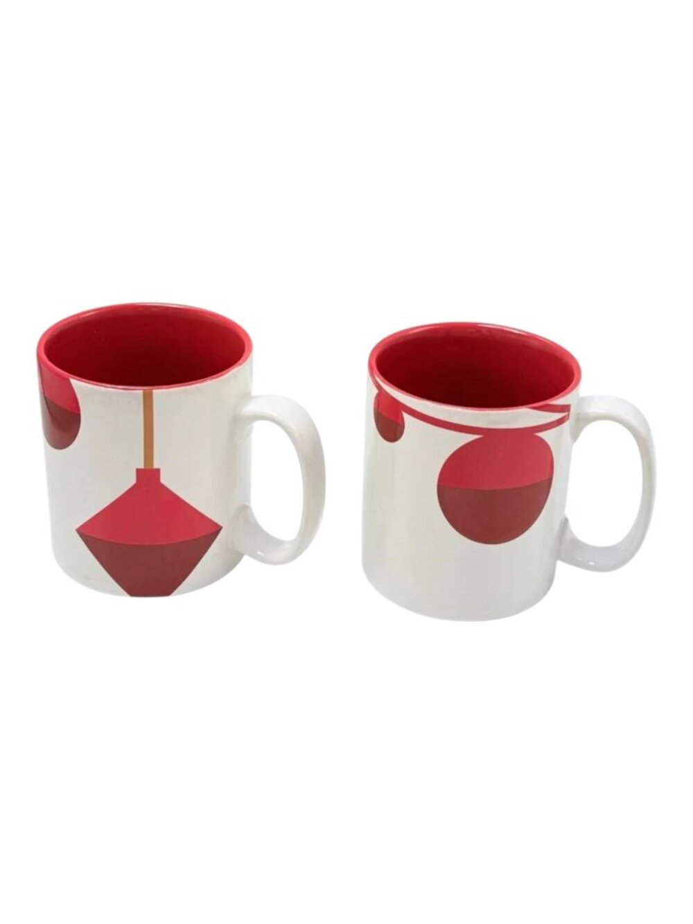 Starbucks‎ Mug 2012 Lot 2 Christmas Red White Ornaments Ceramic 18 oz